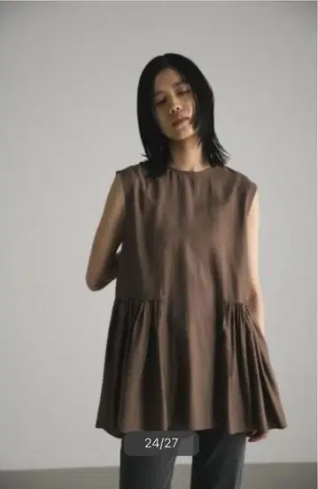 스타일 믹서기 볼륨 개더 상의 브라운