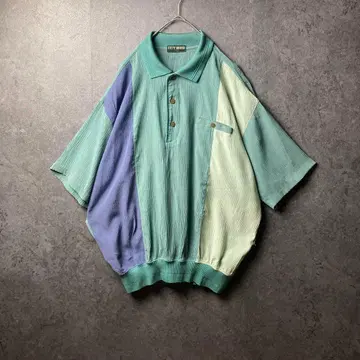 vintage 반팔 셔츠 구제 의류 디자인 셔츠 절개 하프 버튼 레트로