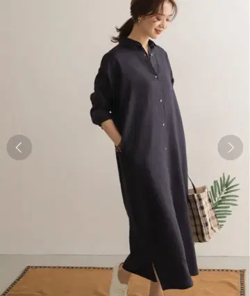 어반 리서치 도어스 린넨 백 턱 셔츠 원피스