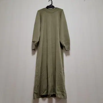 MOUSSY 니트 롱 원피스 2 올리브
