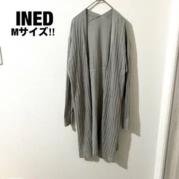 INED 이네드 롱 가디건 M 그레이 겉옷 울 여성용