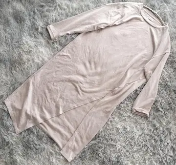 케티 셰리 비대칭 슬릿 롱 원피스 핑크 베이지 M