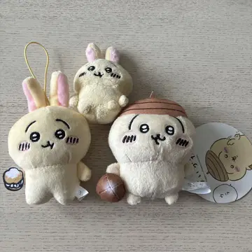 치이카와 봉제 인형 마스코트 동동이 모자 토끼 3종 세트