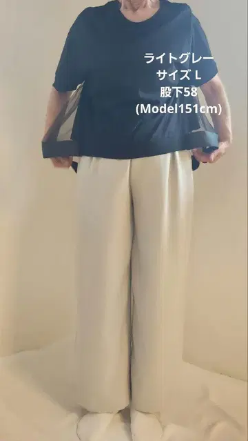 N-line 와이드 팬츠 1087 라이트 그레이 Size L