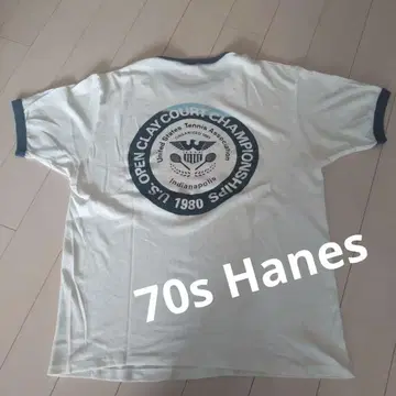 70s Hanes 티셔츠 오렌지 레인지 택 L