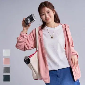 24시간 이내 배송 워크맨 쿨 UV 선쉐이드 후드티 EX 핑크 L