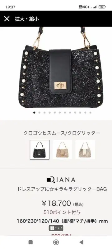 DIANA 글리터 핸드백