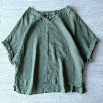 새상품급 SHIPS 쉽스 텔레데란 린넨 돌먼 풀오버 그린 F 린넨