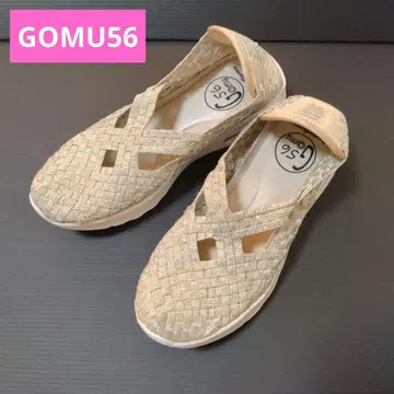 고무 밴딩 골드 라메 뜨개질 디자인 슬립온 에어 힐 M
