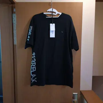 1PIU1UGUALE3 RELAX 반짝이는 로고 블랙 티셔츠 2XL