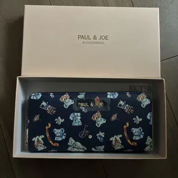 PAUL & JOE 동물 패턴 장지갑 네이비