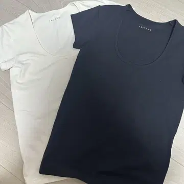 띠어리 반팔 티셔츠 2종 세트 블랙 화이트