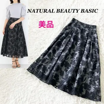 오팔 프린트 플레어 스커트 NATURAL BEAUTY BASIC