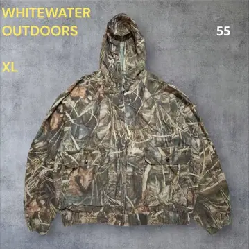 WHITEWATER OUTDOORS 카모 무늬 후디드 자켓 리얼 트리