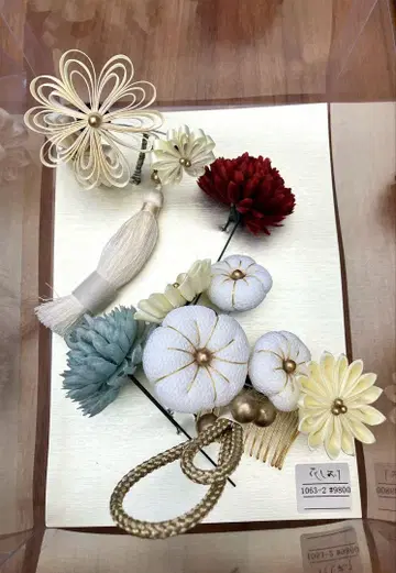 꽃 책갈피 일본 의류 머리 장식 성인식 졸업식 후리소데 하카마