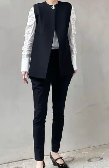miccar 실크 울 베스트 블랙