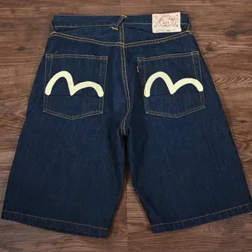 에비수 evisu 데님 숏 팬츠 화이트 카모메 2001 W32
