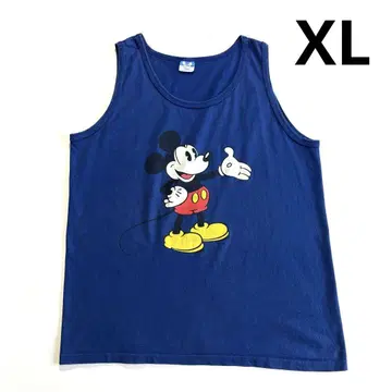 80s 90s USA제 미키마우스 탱크탑 XL 파랑 디즈니