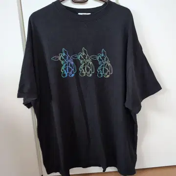 Whinny 어둠의 토끼 하라주쿠 WEGO 블랙 티셔츠