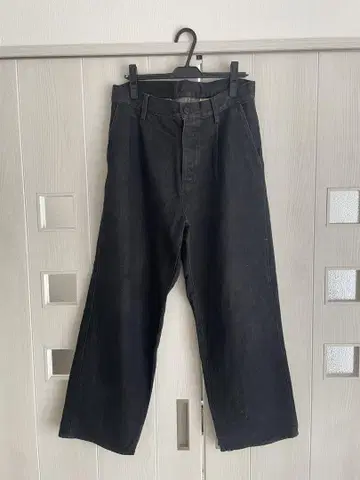 confect 린넨 블랙 데님 와이드 팬츠