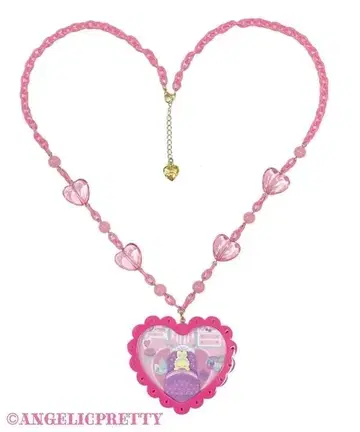 Angelic Pretty Compact Toys 목걸이 진한 핑크