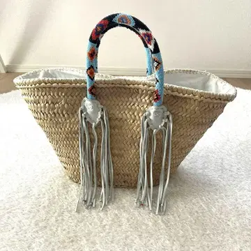 새상품급 en shalla 엔샤라 비즈 핸들 바스켓백