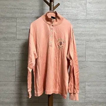 TRUSSARDI SPORT 롱 슬리브 피케 셔츠 로고 자수 42 사이즈