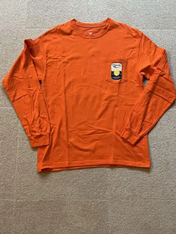 Hanes 오렌지 긴팔 티셔츠 M 사이즈 North Shore