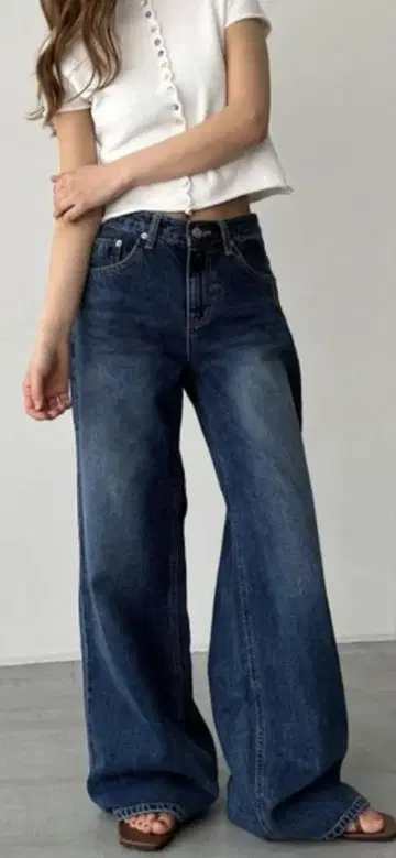 CANAL JEAN El mar 로우웨스트 데님 팬츠 M