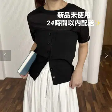 카프리슈 레마쥬 새상품 뷔스티에 SET 시어 니트 풀오버 블랙