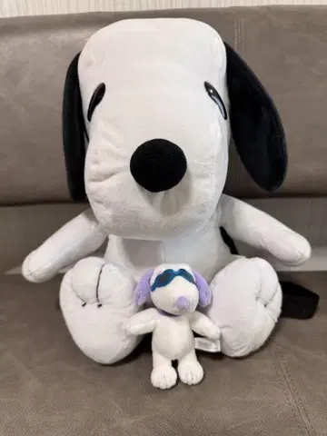 스누피 봉제 인형 백팩 대 봉제 인형 소 세트