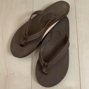 레인보우 샌들 내로우 스트랩 S 가죽 비치 샌들