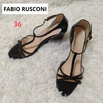 FABIO RUSCONI 브랜드 에나멜 스트랩 힐 샌들 36