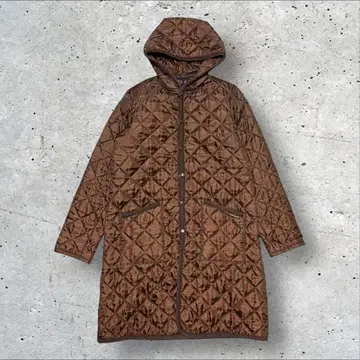 LAVENHAM 코트 퀼팅 후드 라벤햄 브라운