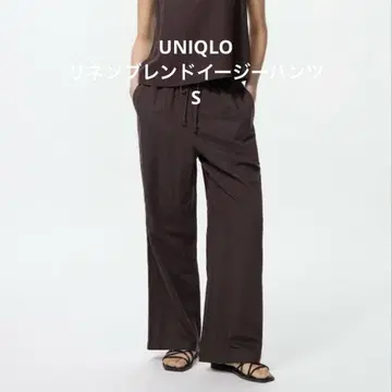 유니클로 린넨 블렌드 이지 팬츠 S