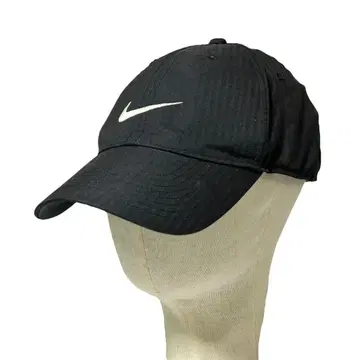 나이키 헤링본 스우시 자수 캡 DRI-FIT 블랙