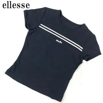 LA3216 ellesse 엘레쎄 반팔 자수 티셔츠 블랙 M