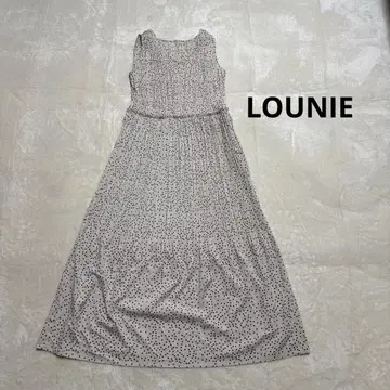 LOUNIE 루니 랜덤 도트 롱 원피스 슬리브리스 베이지