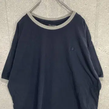 챔피온 자수 로고 링거 네이비 빅 사이즈 티셔츠 2XL