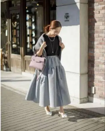 블루레아 Bluelea Jacquard skirt 그레이 36