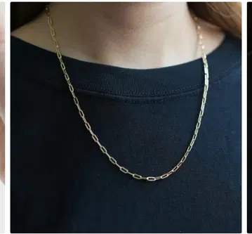 10K 페이퍼 클립 체인 목걸이 폭 2.7mm