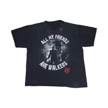 WALKING DEAD 워킹 데드 프린트 티셔츠 블랙 페이드