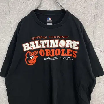 오리올스 팀 로고 MLB 메이저리그 프린트 블랙 티셔츠 2XL
