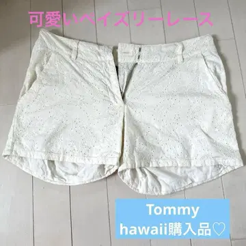 Tommy 레이스 패턴 숏 팬츠