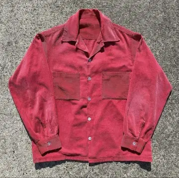 1960년대 빈티지 코듀로이 셔츠 빨간색