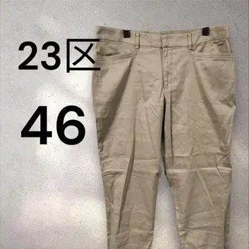 23구 테이퍼드 팬츠 베이지 46 빅 사이즈 린넨 스트레치