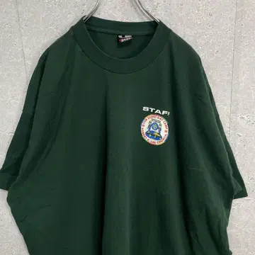 프룻 오브 더 룸 90s 싱글 스티치 프린트 그린 티셔츠 3XL