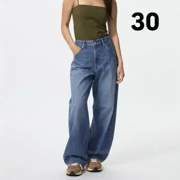 유니클로 배기 커브 청바지 30
