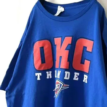 델타 NBA OKC 썬더 THUNDER 티셔츠 XL 블루 파랑 구제 의류