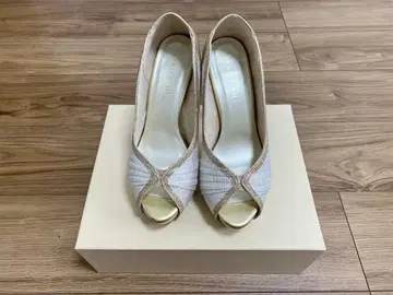 23cm 엘레강트 오픈토 펌프스 화이트/골드